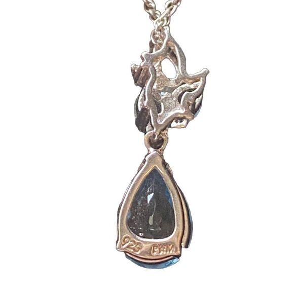 P⭐️M GENUINE SWISS BLUE AND SKY BLUE TOPAZ PENDANT NECKLACE 925 - Picture 14 of 16